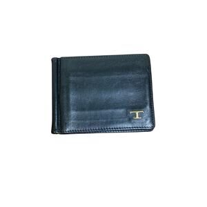Tod's Black Leather Wallet with Money Clip Inside